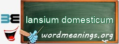 WordMeaning blackboard for lansium domesticum